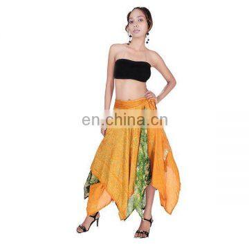 Diamond Cut Silk Sari Wrap Skirt manufacturers exporters