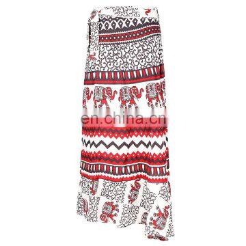 2016 LONG LENGTH WRAP SKIRT PRINTED COTTON