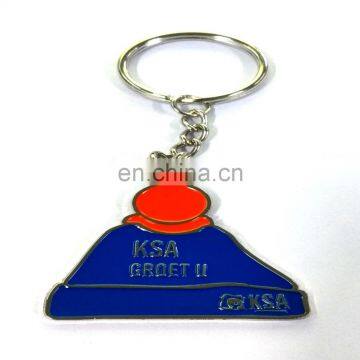 Custom logo enamel silver key chain metal