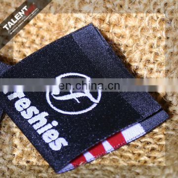 custom woven private brand name logo main label for clothing