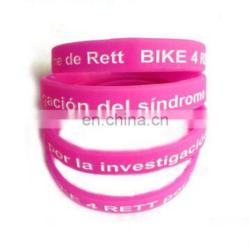 China supplier colorful custom logo silicone rubber bracelet