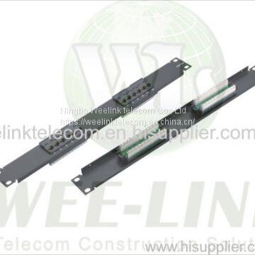 1U 19'' Inch UTP 24 Port Wall Mounted Cat5e/ Cat6/ Cat7 RJ11 RJ45 Patch Panel Rack Mount