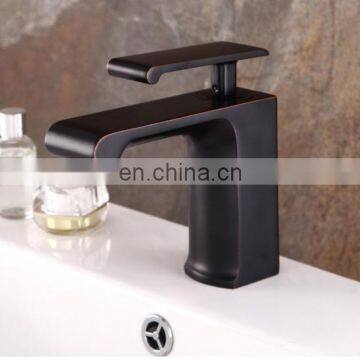 Modern Single Handle Waterfall Deck Mounted Square Sink Faucet Bathroom Brass Basin Tap photo-4
