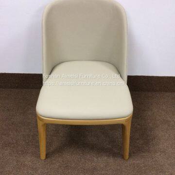 Modern Ash Solid Wood Dining Chair With Velvet Fabric Cushion