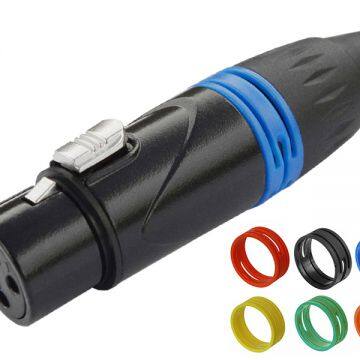 3-Pin XLR Female Cable Connector Black plated With Color Ring