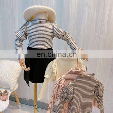 2020 children's high neck striped autumn bottoming shirt