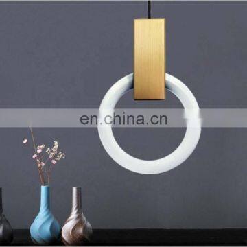 Nordic Indoor Lighting Modern Acrylic Round Ring LED Metal Light Pendant Lamp photo-6