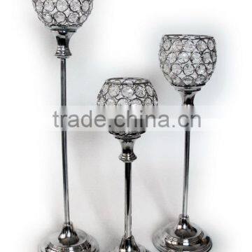 Crystal Bowl Centerpiece Wedding Candelabra, Crystal Wedding Candle Holder
