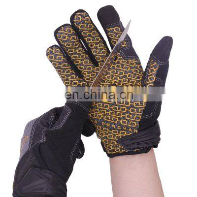 HANDLANDY High performance Silicone Coating Super Grip Palm Industrial Cut resistance level 5 Mechanic Gloves Anti Cut