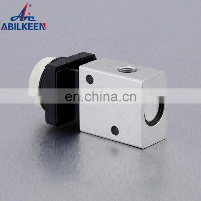 New Design Stainless Steel JM322PP G1/4 Thread Flat Head 3 Port 2 Way Micro Mechanical Pneumatic Valve