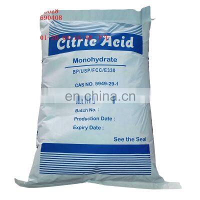 Food Grade Citric Acid Monohydrate BP98 Made in China High Quality 10-40