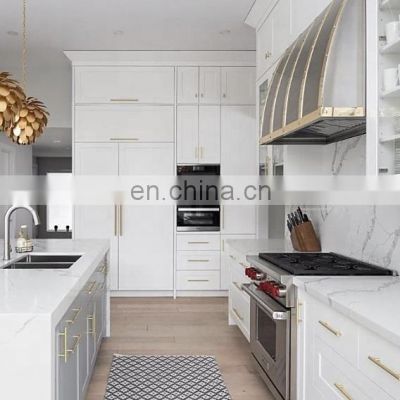 American Style 3d/4d Design Kitchen Cabinets With Marble Island