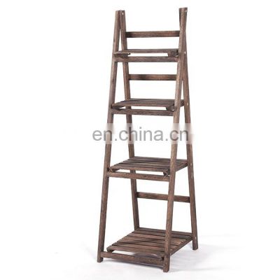 wholesale high quality wooden ladder storage flower pot holder stand plant shelf rack for house