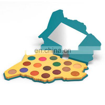 Arabic Map Private Label Custom National Map Makeup Pallet Custom Shape Eyeshadow Palette Packaging Box