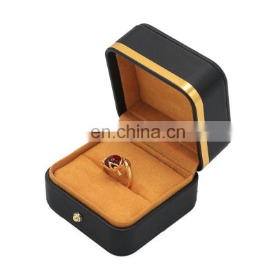 High-end custom Ring jade pendant packing pu  leather jewelry ring box Jewelry Box packaging