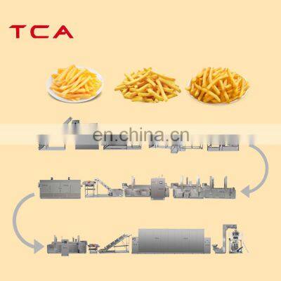 To 1000kgh Frozen French Fries Complete Production Line Fully Automatic 300kgh Full Automatic SUS 304 Stailess Steel Oil Heating