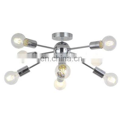 modern living room dining lamp retro industrial style bedroom study chandelier iron ceiling lamp