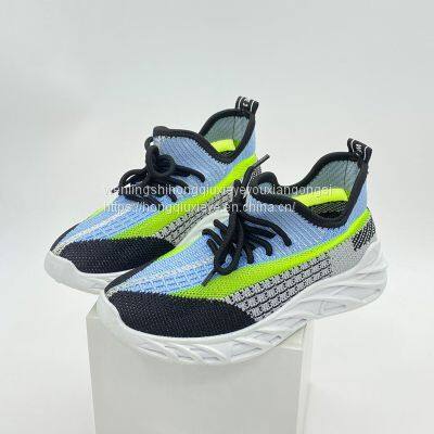 Cool Shoes Flying Woven Surface Stitching Color Blocking Sports Casual Children's Shoes