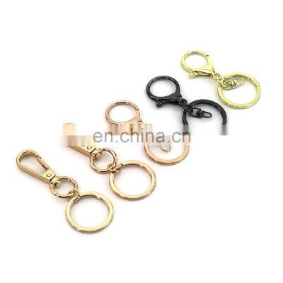 Black Lobster Lock Clasp Key Ring Swivel Dog Leash Matte Gold Claw Clip With Keyring