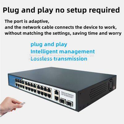 24 poe ports network switch 1000Mpbs transmission poe switch