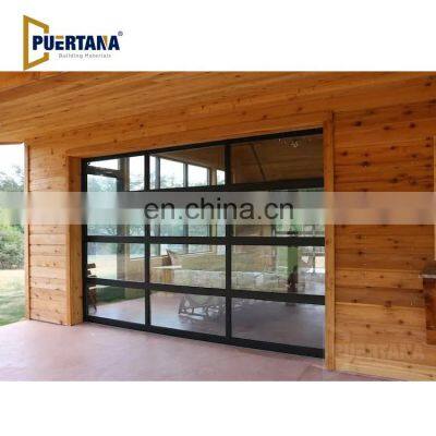 Contemporary Modern Black Color Garage Door China Aluminum Frosted Glass Sectional Garage Doors For Homes