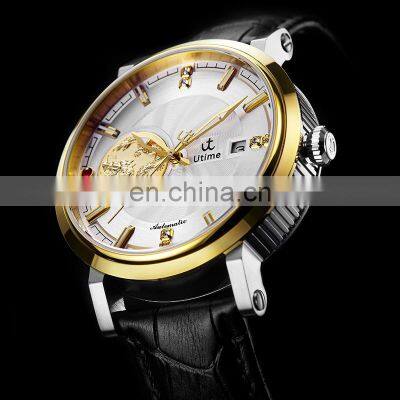 Utime Dragon Automatic Men's Mechanical Calendar Date Display Luminous Pointer Automatic Watch U0026G Relogio Masculino