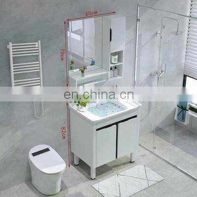 High Quality Mini Modern PVC Bathroom Vanity Single Sink Bathroom Cabinets Washroom Cabinet Vanity Set Vanity Combo photo-2