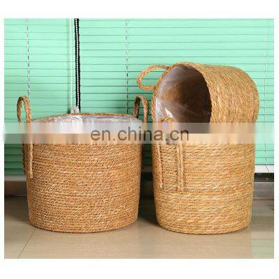 2022 Selling Straw Multi Organizers Kitchen Craft Newest Girls Large Round Toy Big Kid Storage Bin