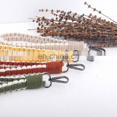 Hot Sale Macrame Wristlet Keychain Car Keys Wristlet Crochet Wrist Lanyard Charm Boho Rustic photo-4