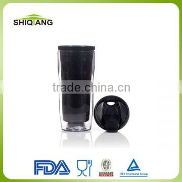 350ml DIY plastic high grade promotional gift mugs travel coffee mugs with changeable insert paper