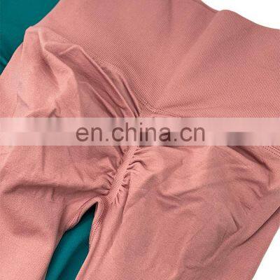 New MOQ 1 Women Soft Sport Wear Scrunch Butt Lift Seamless Leggings Custom Ribbed Push Up Booty Workout Gym Fitness Yoga Tights photo-5