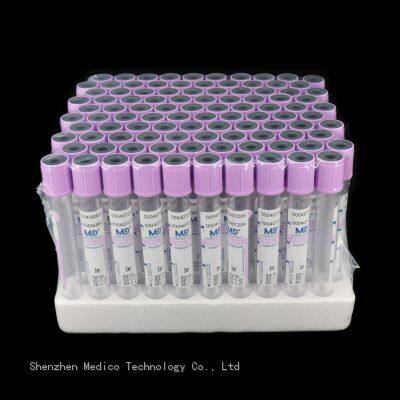 K2/K3 EDTA Tube Disposable Medical Vacuum Whole Blood Collection Tube With Purple Cap photo-5
