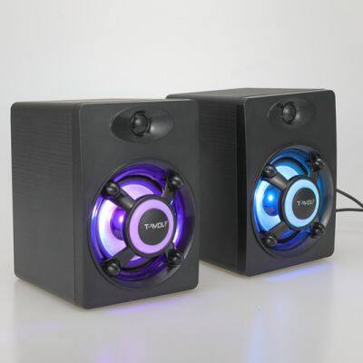 USB Speaker LED Rainbow Light Computer Gaming Speakers Lounder for Desktop Laptop Color Light Wireless Wired Pc Computer Speaker photo-3