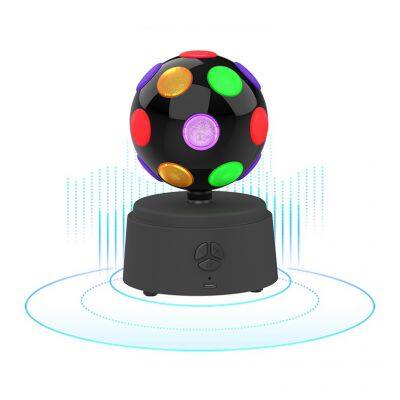 Disco Rotary 5.1 Rechargeable Audio Player Outdoor Bluetooth Speaker with LED Projection Light for Party Computer Use