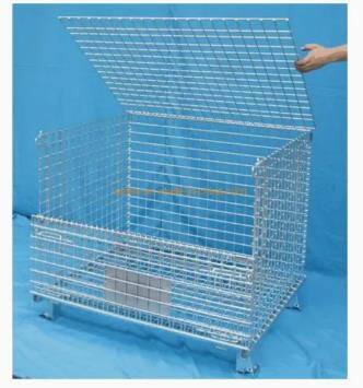 Heavy Duty Capacity Warehouse Mesh Box Wire Cage Metal Bin Storage Containers