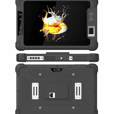 HR818A Cheapest Factory 8'' Android 9 IP65 Rugged Tablet PC with NFC 2D Barcode Scanner FBI Fingerprint Scanner RJ45 UHF RFID IRIS
