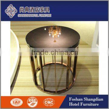 Golden stainless steel rotating coffee table JD-CJ-010