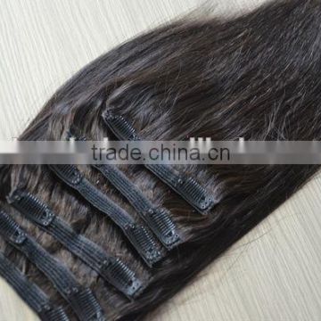 2015 Hot Selling Double Drawn Thick Ends Clip In Hair Extension