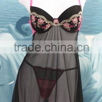 2016 sexy transparent classial lingerie babydoll /nightywear/night dress