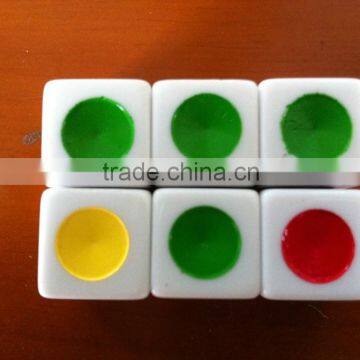 16MM square corner big circle point dice/Red yellow green dice/personalized dice