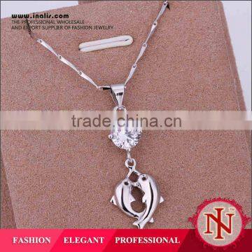 Unique couple fishes design custom necklace LKNS925P021