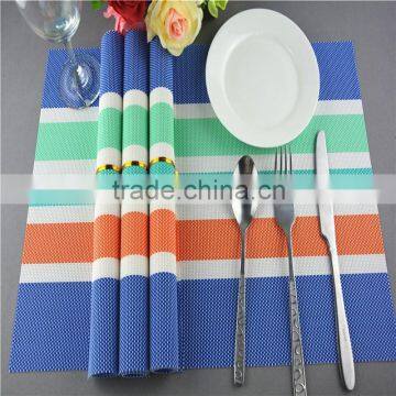 Rainbow color PVC place mat hotel western hot food table mat