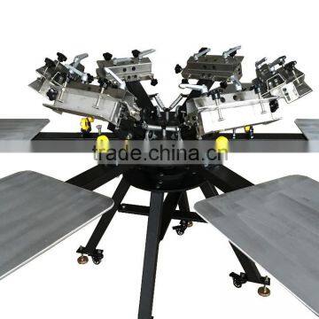 Factory selling serigraphic carrousel occasion 6 color 6 station press machine with aluminum plates