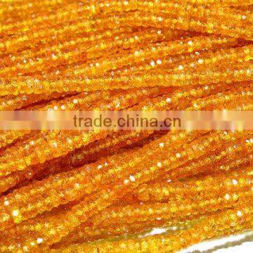 Natural Orange Sapphire Faceted Tyre Shape Beads 2X5MM Approx 17''Inch Good Quality On Wholesale Price.