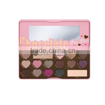 Heart shape 16 colors private label cosmetics eyeshadow palette