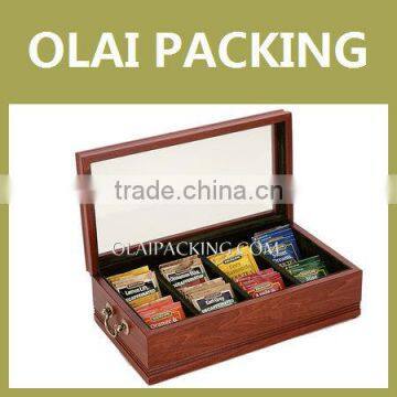 Mainstream Tea Caddy,Wooden Tea Gift Box With Window,Tea Packaging Box