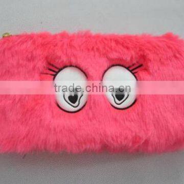 Beautiful pink faux fur custom lady hand bag clutcg bag
