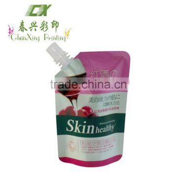 Stand up pouch with spout for skincare product