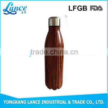 stainless steel 17oz wood grain insulated water bottle