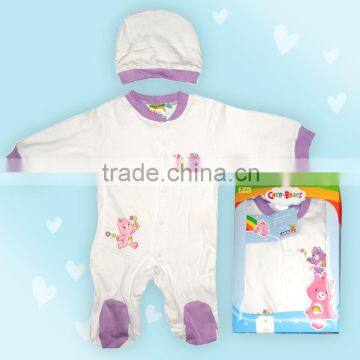 2016 long sleeve polyester baby romper baby gift set